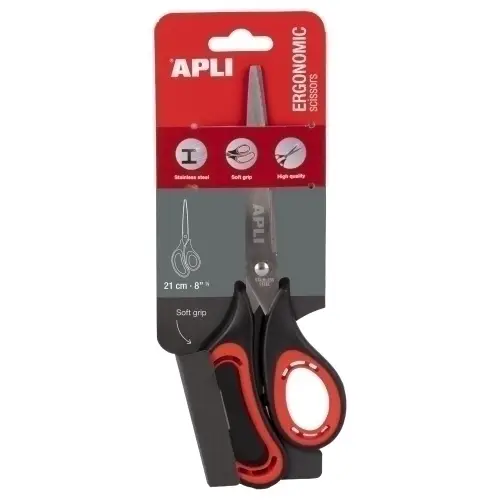 TIJERAS APLI  21cm. ERGONOMICA - Pack de 12 unidades