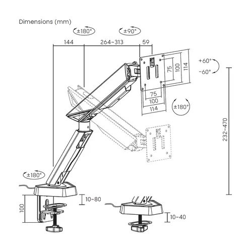 DT49TSRRGB-347 soporte para monitor 124,5 cm (49") Escritorio Negro, Gris - Imagen 7
