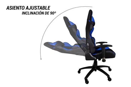 Deep Command II Silla para videojuegos de PC Asiento acolchado Negro, Azul - Imagen 3