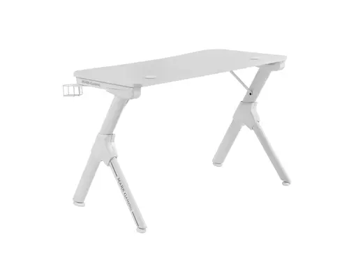 MGD, Mesa Ergonómica Gaming, Soporte Auriculares y Bebidas, Escritorio PC, 110x60cm, Blanco - Imagen 2