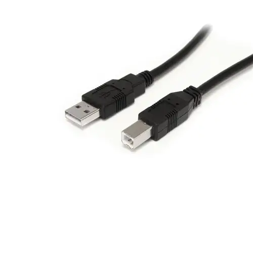 Cable USB Activo de 10m para Impresora - 1x USB A Macho - 1x USB B Macho - Adaptador Negro - Imagen 1
