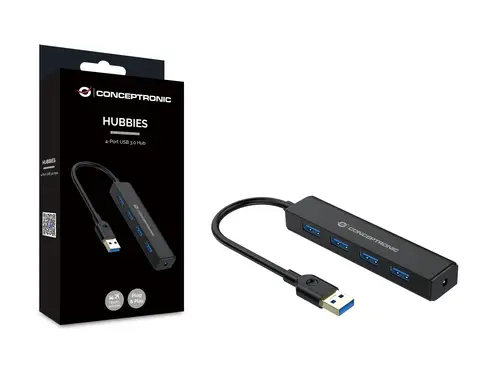 C4PUSB3 hub de interfaz USB 3.2 Gen 1 (3.1 Gen 1) Type-A 5000 Mbit/s Negro - Imagen 4