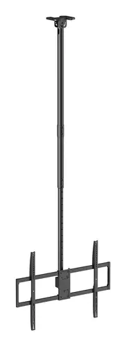 Soporte de techo pro giratorio, inclinable, extensible y nivelable para monitor/TV 80kg de 50-100, Negro - Imagen 1