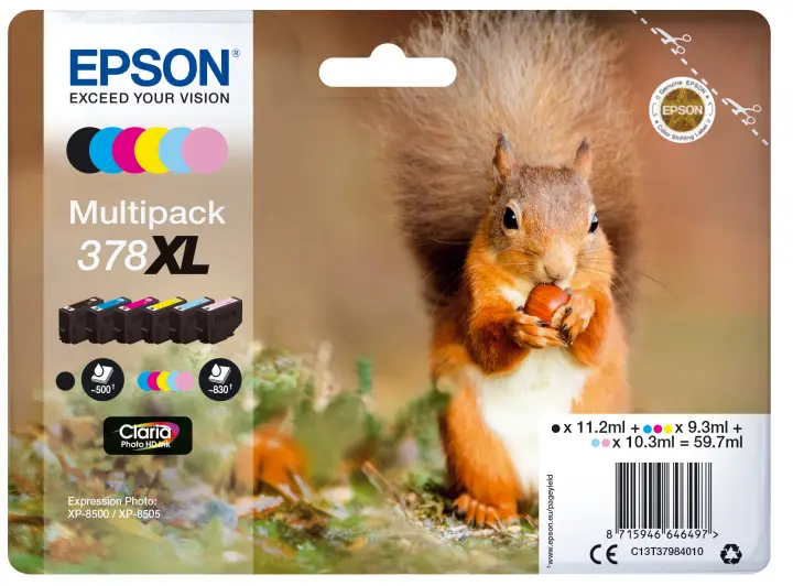 Squirrel Multipack 6-colours 378XL Claria Photo HD Ink