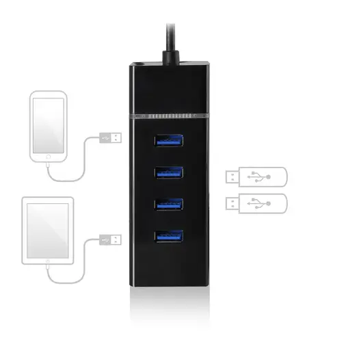 EW1137 hub de interfaz USB 3.2 Gen 1 (3.1 Gen 1) Type-C 5000 Mbit/s Negro - Imagen 4