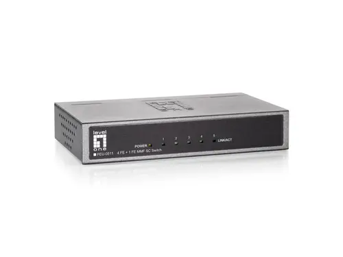 Switch Fast Ethernet de 5 puertos, 1 Port SC Multi-Mode Fiber, 2km - Imagen 1