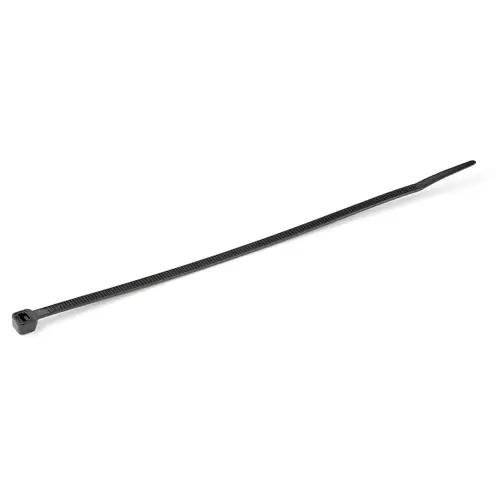 Bridas de 25cm para cables - 4 mm de ancho, 68 mm de diámetro, soportan 22 kg de tensión, de nylon, cierre automático y punta curva, 94V-2/UL, paquete de 100 - negras - Imagen 2