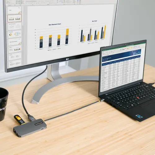 Adaptador Multipuertos USB C, de Vídeo HDMI de 4K y 60Hz, Hub USB-A 3.2 de 3 Puertos de 5Gbps, Entrega de Alimentación PD de 100W, GbE, Docking Station de Viajes - Imagen 10
