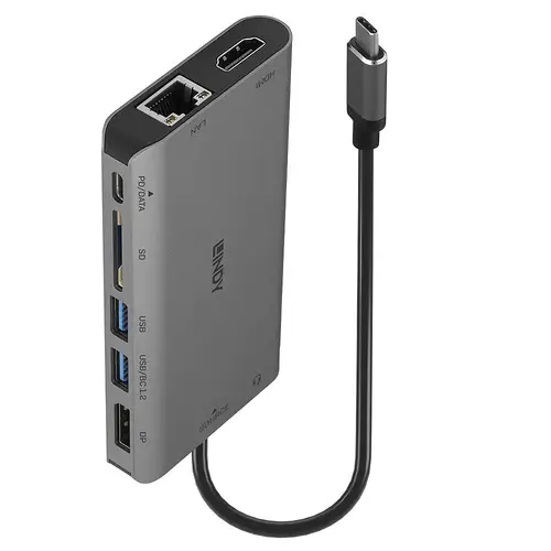 43323 base para portátil y replicador de puertos Alámbrico USB 3.2 Gen 1 (3.1 Gen 1) Type-C Negro, Gris - Imagen 1