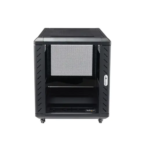 Armario Rack para Servidores 12U 19" 4 Columnas - Rack de Servidores con Cerradura y Seguro - Rack con Ruedas y Carriles de Montaje Ajustables para Equipo de Red - Imagen 2