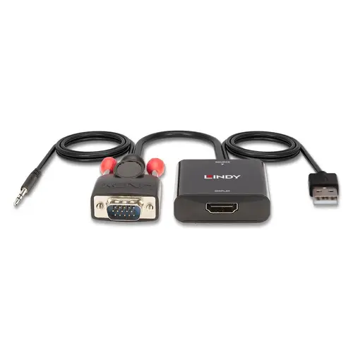 38284 adaptador de cable de vídeo VGA (D-Sub) + 3,5mm HDMI + USB Negro - Imagen 4