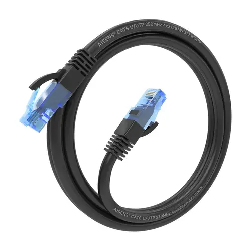 Cable De Red Latiguillo RJ45 Cat.6 UTP AWG26 CCA, Negro, 1.0 m - Imagen 2