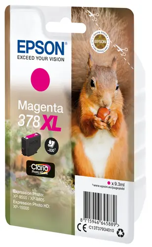Squirrel Singlepack Magenta 378XL Claria Photo HD Ink - Imagen 2