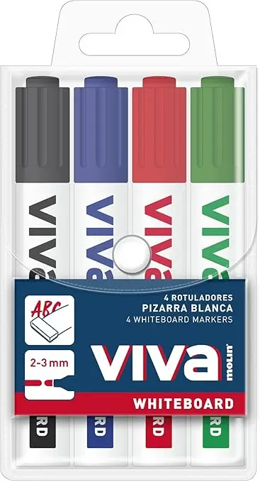 RWB230-04W marcador 4 pieza(s) Fibre tip Negro, Azul, Verde, Rojo