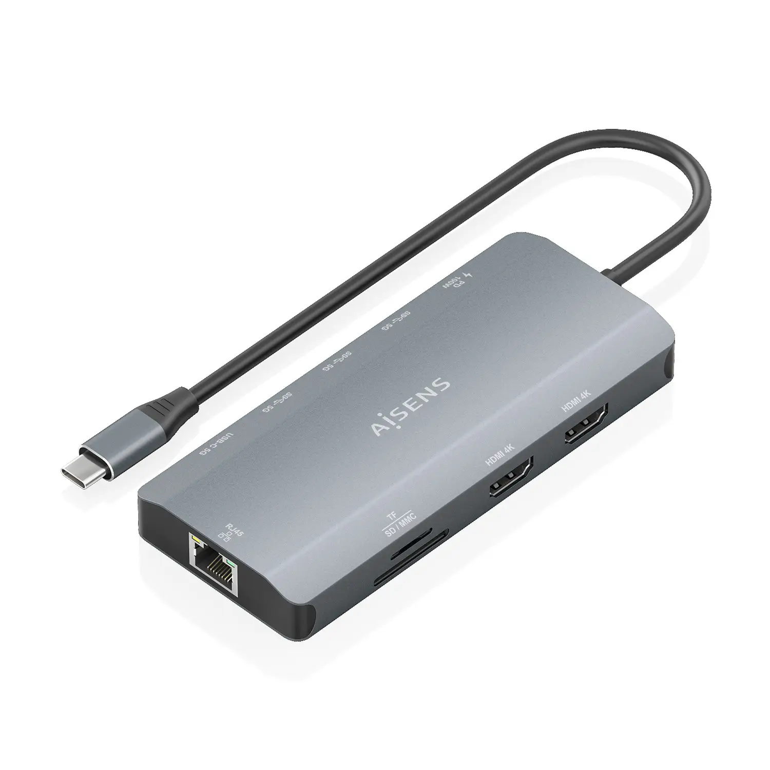 USB-C Dock 12 en 1, USB-C A 2xHDMI, 1xRJ45, 3xUSB-A, 1xUSB-C, 1xU..