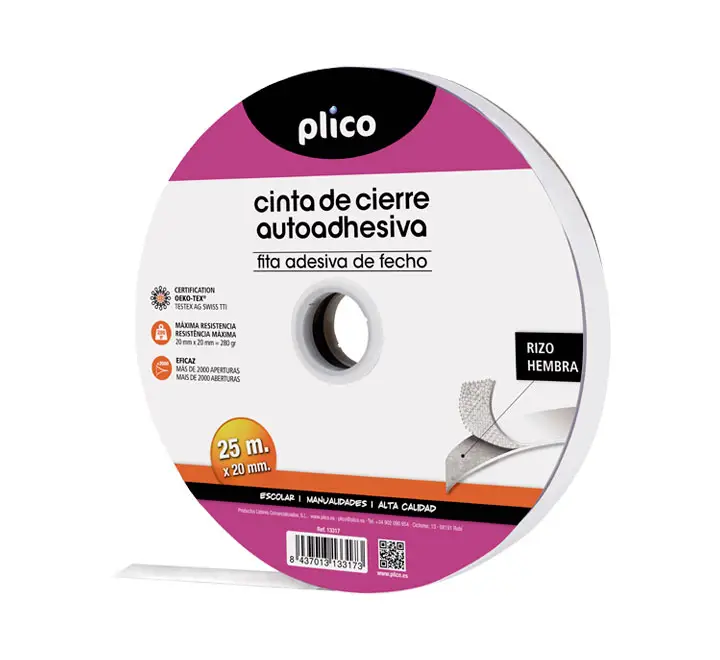 CINTA AUTOADH. PLICO 20MMX25M HEMBRA