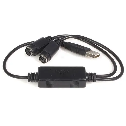 Cable Adaptador Conversor Teclado Ratón Mouse PS/2 a USB - 2x PS/2 Hembra - 1x USB A Macho - Imagen 1