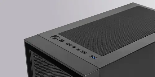 MC-PMAX, Caja Profesional ATX, 4x Ventiladores FDB 120mm, Panel Frontal Mesh, Ventana Lateral Cristal Templado, Semitorre PC con Diseño Doble Cámara, Soporte Refrigeración Líquida, Negro - Imagen 3