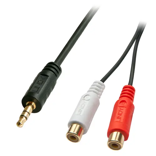 35678 cable de audio 0,25 m 2 x RCA 3,5mm Negro, Rojo, Blanco - Imagen 1