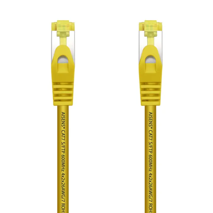Cable De Red Latiguillo RJ45 LSZH Cat.7 600 MHz S/FTP PIMF AWG26, Amarillo, 25 cm