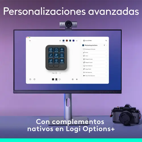 MX Creative Console, keypad programable con 9 teclas LCD personalizables y dial de control para diseño gráfico, edición de vídeo, fotografía, uso con Adobe, Zoom, Spotify, etc. Color Grafito - Imagen 5