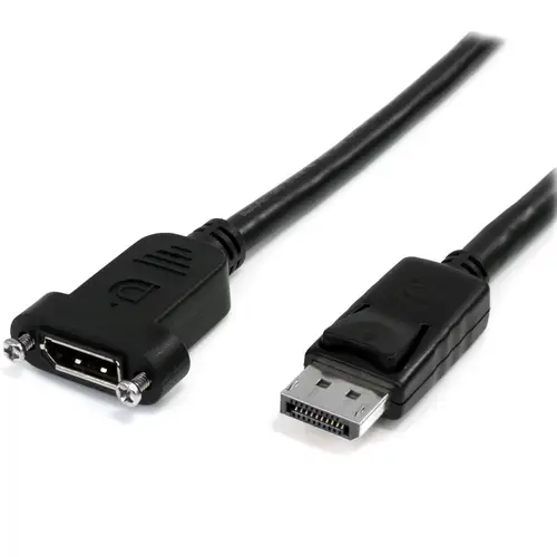 Cable de 91cm DisplayPort de Montaje en Panel - 4K x 2K - Cable DisplayPort 1.2 de Extensión de Vídeo Macho a Hembra - Cable para Monitor DP - Imagen 1