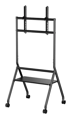 Soporte de suelo eco con rueda, 1 bandeja para pantalla interactiva/TV 80kg de 37-86, Negro - Imagen 3