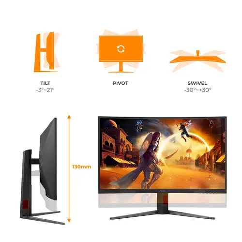 G4 C32G4Z pantalla para PC 80 cm (31.5") 1920 x 1080 Pixeles Full HD LCD Negro, Rojo - Imagen 4