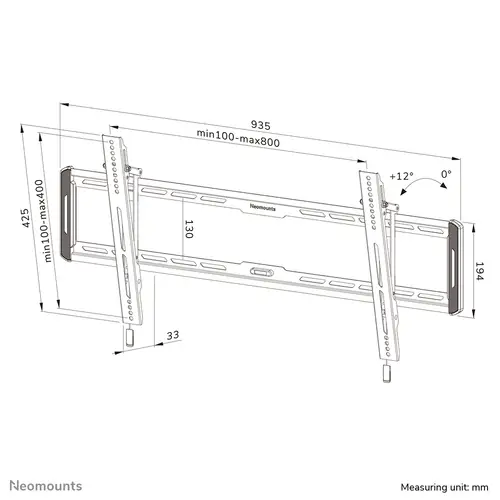 WL35-550BL18 Soporte de pared para TV 43-86" - inclinable - fácil montaje - Imagen 20