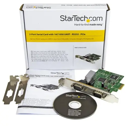 Tarjeta Serie PCI Express de 2 Puertos DB9 RS232 con UART 16C1050 - Adaptador Interno Serie PCI-E - Imagen 5
