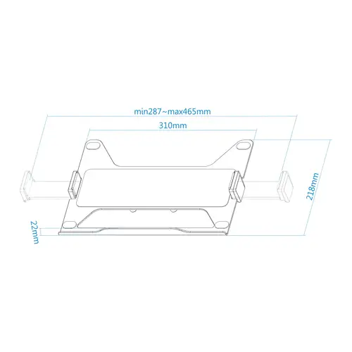 TQLH1117-B soporte para ordenador portátil Soporte articulado con bandeja para ordenador portátil Negro 43,9 cm (17.3") - Imagen 5
