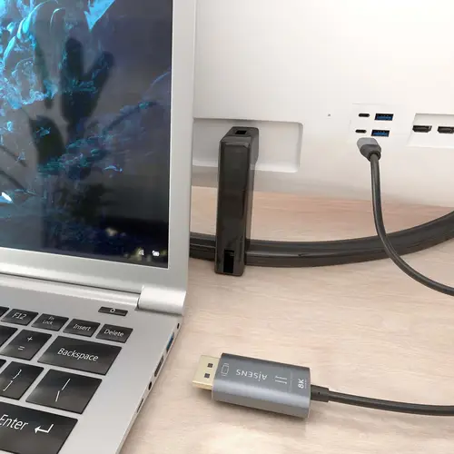 Cable Conversor Aluminio Bidireccional USB-C A DisplayPort 8K@60Hz, USB-C/M-DP/M, Negro, 1.8m - Imagen 4