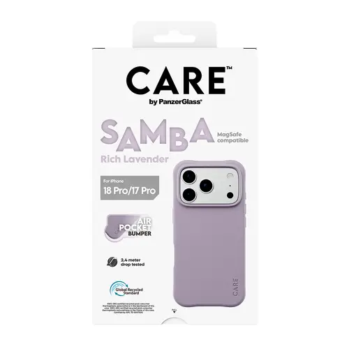 CARE by ® Samba Case Rich Lavender w. White MagSafe iPhone 18 Pro | 17 Pro funda para teléfono móvil Púrpura - Imagen 3