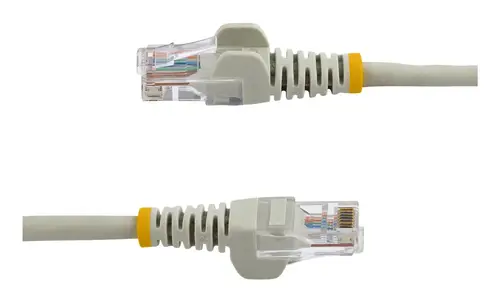 Cable de 1m Gris de Red Fast Ethernet Cat5e RJ45 sin Enganche - Cable Patch Snagless - Imagen 3