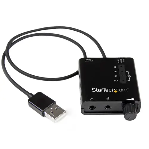 Tarjeta de Sonido Estéreo USB Externa Adaptador Conversor con Salida SPDIF - Negro - Imagen 1