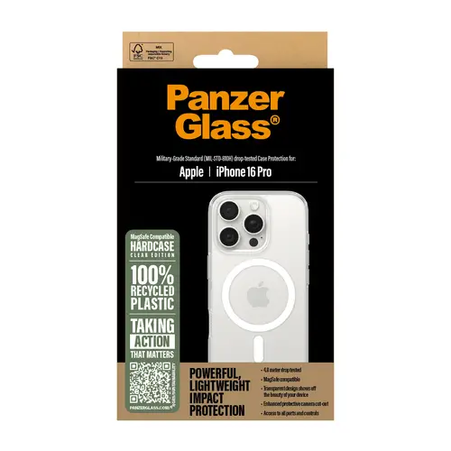 ® HardCase Transparent w. White MagSafe iPhone 16 Pro funda para teléfono móvil Transparente - Imagen 3
