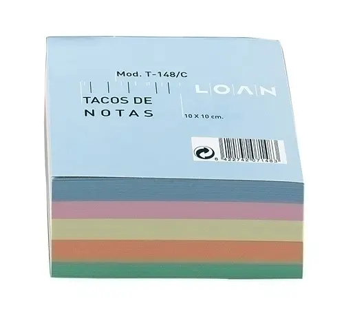 TACO NOTAS ENCOLADO COLORES 10X10