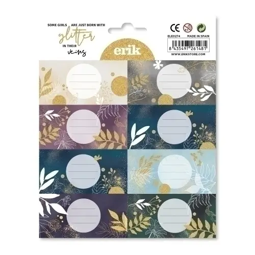 ETIQUETA ESCOLAR ERIK 15,8x20 GLITTER - Pack de 10 unidades