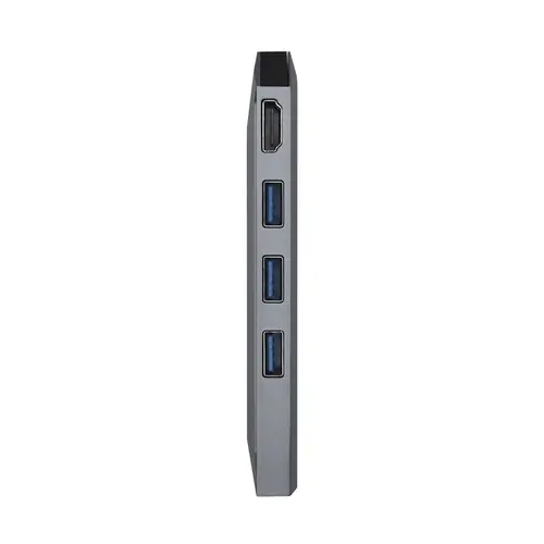USB-C dock 8 en 1, USB-C a 1xHDMI, 1xRJ45, 3xUSB, 1xPD, 1xSD, 1xMicroSD, Gris, 15 cm - Imagen 3