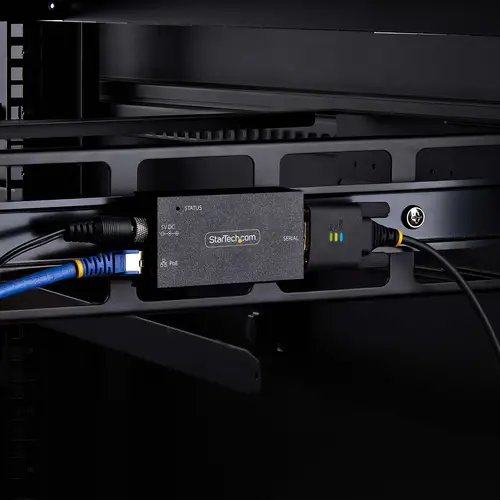 Adaptador Serie a Ethernet - Conversor RJ45 LAN IP a DB9 RS232 - Servidor de Dispositivos Serie Remotos de 1 Puerto PoE 802.3af - Carcasa de Metal - Pared o Carril DIN - TAA - Imagen 8