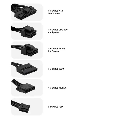 Fuente de alimentación ATX DeepPower 650W 80 Plus Bronze 14CM Full Range - Imagen 4