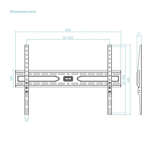Soporte Fijo de pared para pantallas 37"- 86", Negro - Imagen 7