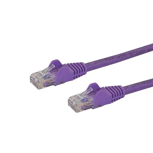 Cable de Red de 0,5m Púrpura Cat6 UTP Ethernet Gigabit RJ45 sin Enganches - Imagen 1