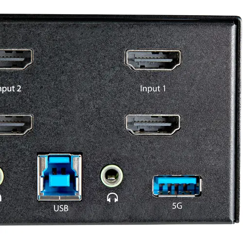 Switch Conmutador KVM de 2 Puertos HDMI 2.0 4K para 2 Monitores - Vídeo de 4K y 60Hz Ultra HD - HDR - Hub Ladrón USB 3.0 de 2 Puertos y 4 Puertos USB 2.0 HID - Audio - HotKey - TAA - Imagen 8