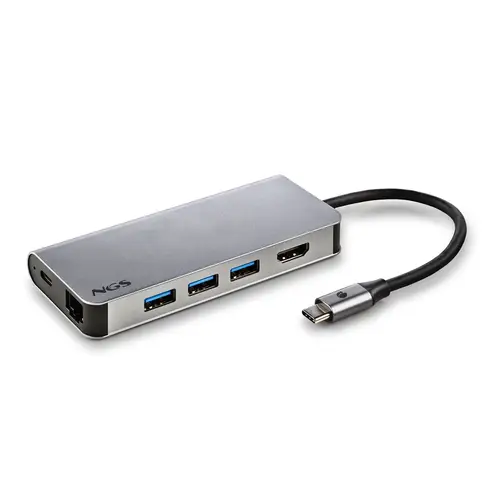 WONDER DOCK 8 USB 2.0 Type-C Plata - Imagen 2