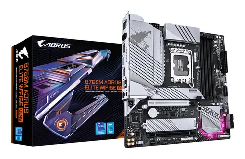 B760M AORUS ELITE WIFI6E GEN5 Placa Base  Compatible con procesadores Intel Core 14ª generación, VRM digital de 12+1+1 fases, hasta 5600 MHz DDR5, 2 x M.2 PCIe 4.0, Wi-Fi 6E, LAN 2.5 GbE, USB 3.2 Gen 2x2 - Imagen 1