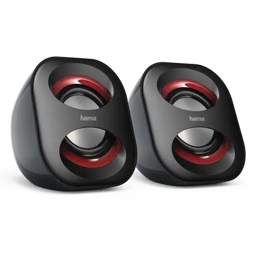 Altavoces para Ordenador, con conexión USB A y jack 3,5mm, potentes y ligeros, color negro. - Imagen 1