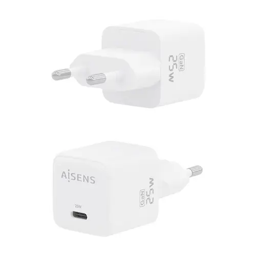 Cargador GaN 25W, 1xUSB-C PD3.0 QC4.0, Blanco - Imagen 3