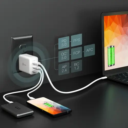 JUP3365E-EN Cargador USB-C® de 65W GaN de 3 puertos - UE - Imagen 6
