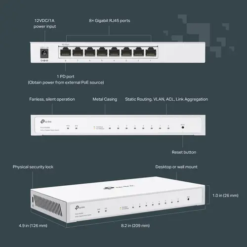 Festa FS308G Gestionado L2/L2+ Gigabit Ethernet (10/100/1000) Energía sobre Ethernet (PoE) Blanco - Imagen 10